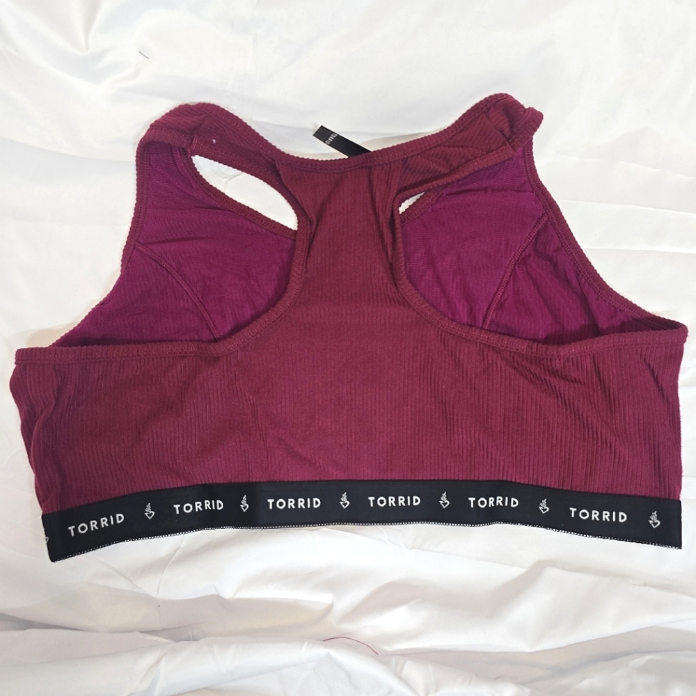 TORRID Lightly Lined Rib Henley Bralette - Navarro Pink - Picture 7 of 7
